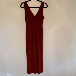 Kaileigh Deep Red Sleeveless Jumpsuit